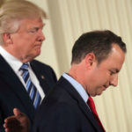 FILE PHOTO: U.S. President Donald Trump congratulates White House Chief of Staff Reince Priebus during a swearing in ceremony for senior staff at the White House in Washington, DC